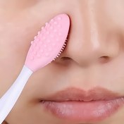 Resim 2'si 1 arada silikon burun kılı ve siyah nokta temizleme fırçası - unisex yumuşak çift taraflı peeling temizleme fırçası - formaldehitsiz Açık Bej bakım aracı 