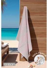 Resim Aztec Plaj Havlusu %100 Pamuk 70x140 Beyaz 