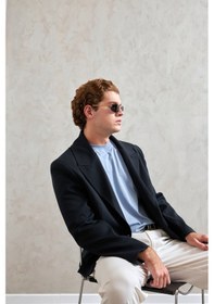 Resim Hyman Erkek Oversize Blazer Ceket Lacivert 