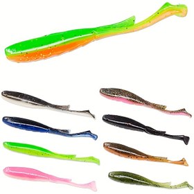 Resim 6 Paket Yumuşak Yem Tasarımı ile T-Kuyruk - Balıkçılık için Yapay Yüzücü Yem - PVC Malzeme - Kurşunsuz - Balıkçılık Aksesuarları 