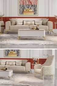 Resim Modalife Lexus 3+1 Salon&oturma Odası Koltuk Takımı - Krem 