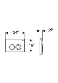 Resim Geberit Delta25 115.125.11.5 Kumanda Paneli Çift Basmalı Beyaz 