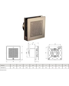 Resim Vortice Düşük Ses Seviyesi 26.9 Db(A) Mimari Uygulama Ideal Tasarım Kesintisiz Çalışma Havalandırma Fanı Banyo Mutfak Salon Oda Agmair Agm Punto Evo Gold Gıallo Dekoratif 