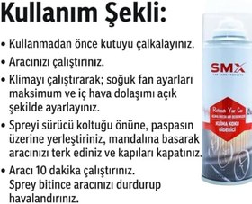 Resim SMX Klima Temizleyici ve Koku Giderici Sprey 200 ML (Yeni Araç Kokusu) 