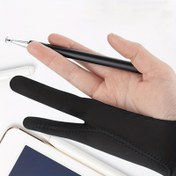 Resim Anti-kazara Dokunmatik Eldiven Tek Parmak Üç Katmanlı Anti-kazara Dokunmatik Boyama ve Eskiz Eldiveni Düz Çizim Eldiveni İki Parmak Üç Katmanlı Anti-kazara Dokunmatik Boyama Eldiveni iPad için 