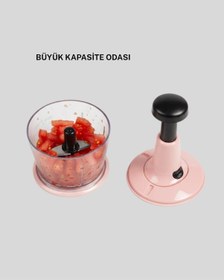 Resim Sebze Soğan Doğrayıcı Manuel Güçlü Gövdeli Pembe 