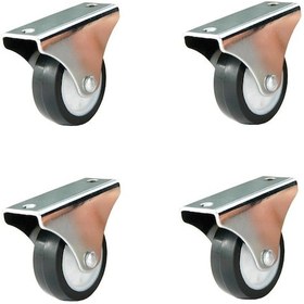 Resim 4 Adet Hts Sabit Tablalı Mobilya Tekeri Tekerlek Çap : 40 Mm Kod : 114 