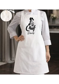 Resim Bk Gift Kişiye Özel İsimli Çapraz Askılı Beyaz Mutfak Önlüğü - 2, Aşçı Önlüğü, Şef Önlüğü, Anneye Hediye Kobitmeyencom35936 Bk Gift Renkli 
