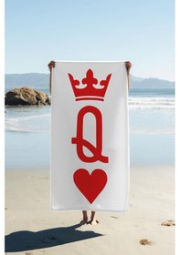 Resim Dijital Baskı Plaj Deniz Havlusu Queen Desenli Peştamal Hvl0099 Renkli 