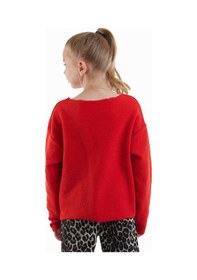 Resim Denokids Crop Top Kız C Ocuk Kırmızı Sweatshirt Çok Renkli 