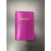Resim Seyahat Aksesuar Mor Deri Kişiye Özel Pasaport Kılıfı 