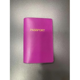 Resim Seyahat Aksesuar Mor Deri Kişiye Özel Pasaport Kılıfı 