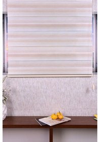 Resim Gri Kendinden Desenli Etek Dilimsiz Ds 11714-v5 Zebra Stor Güneşlik Perde 