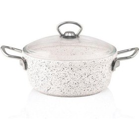 Resim Taç Gravita Döküm Derin Tencere 22 CM Beyaz Tac-3481 