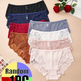Resim Rastgele 1 adet Büyük Beden Büyük Beden Kadın Külotlu İç Çamaşırı Yüksek Bel Seksi İç Giyim Hollow Out Underpanties Rahat İç Çamaşırı 