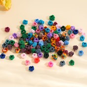 Resim 50 adet Çin Örgü Ananas Boncuk, Polyester Aralıklı Boncuklar, El Yapımı Örgülü Tokalar, DIY Bileklikler Kolyeler Takı Yapımı Malzemeleri, Çeşitli Renkler El Sanatları Boncuk Assortileri 