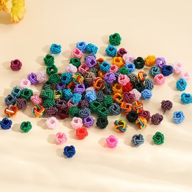 Resim 50 adet Çin Örgü Ananas Boncuk, Polyester Aralıklı Boncuklar, El Yapımı Örgülü Tokalar, DIY Bileklikler Kolyeler Takı Yapımı Malzemeleri, Çeşitli Renkler El Sanatları Boncuk Assortileri 