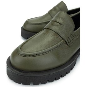 Resim Tamer Tanca Kadın Hakiki Deri Yeşil Loafer Ayakkabı 1054 04 Bn Ayk Sk24-25 Yesıl Fltr Yeşil 