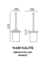 Resim Çelik Banyo Paslanmaz Pirinç Kumru Montajlı Klozet Fırçası 