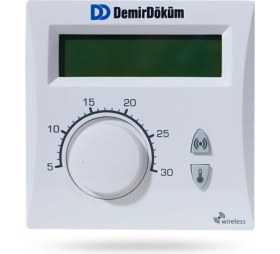 Resim Demirdöküm Kablosuz Oda Termostatı - Beyaz Dijital LCD Ekran, RF 6001 ve Atron, Nitromix, Nitron, Nepto, Adonis, Atromix ile Uyumlu 