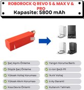 Resim Roborock QRevo S Uyumlu Batarya 14.4V 5800 mAh Robot Süpürge Pili 