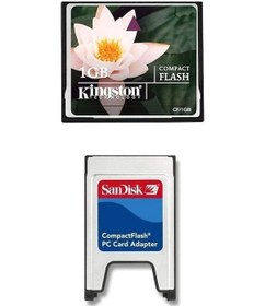 Resim Kingston 1 GB Compact Flash Hafıza Kartı + Pcmıa Kart Okuyucu 