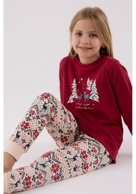 Resim Arnetta Kız Çocuk Kırmızı Pijama Takımı 5274-48501 Kırmızı 