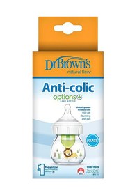 Resim Db 21601 Geniş Ağız Anti-kolik Options+ Desenli Cam Biberon 60 Ml Aslan, Tekli Paket 5 Adet 