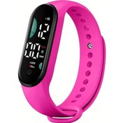 Resim Sunshine022 Spor Stil Led Dokunmatik Koşu Işıklı 24 Saat Takvimli Silikon Kordon Öğrenci Çift Kol Saati Günlük Kullanım İçin Uygun Gül Kırmızısı Diğer 
