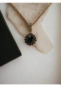 Resim Black Diamond Kristal Taşlı Güneş Figür Kolye Gri 