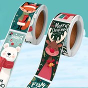 Resim 120 Adet Noel Sticker Rulosu - Sevimli Santa Kutup Ayısı, Mutlu Noeller Tasarımlı - Kırmızı, Yeşil, Altın, Beyaz, Teal Renklerdeki Tatil Temaları - Hediye Paketleme, Kartlar, Dekorasyon ve Ambalaj için - Kağıt Tabanlı - Kişisel veya Ticari Kullanım İçin İdeal, Festivallik Etiketler, Canlı Desenler, Mevsimlik El İşleri, Dekoratif Mühürler, Pürüzsüz Yüzey, Dekoratif Etiketler, El Sanatları Tutkunları 