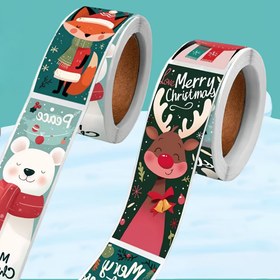 Resim 120 Adet Noel Sticker Rulosu - Sevimli Santa Kutup Ayısı, Mutlu Noeller Tasarımlı - Kırmızı, Yeşil, Altın, Beyaz, Teal Renklerdeki Tatil Temaları - Hediye Paketleme, Kartlar, Dekorasyon ve Ambalaj için - Kağıt Tabanlı - Kişisel veya Ticari Kullanım İçin İdeal, Festivallik Etiketler, Canlı Desenler, Mevsimlik El İşleri, Dekoratif Mühürler, Pürüzsüz Yüzey, Dekoratif Etiketler, El Sanatları Tutkunları 