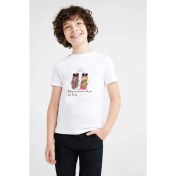 Resim Qivi Best Friend Heart Baskılı Unisex Çocuk Beyaz T-Shirt 