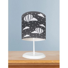 Resim Mekta Home Bebek ve Çocuk Odası Bulutlu Yıldız ve Uçan Balon Desenli Abajur 