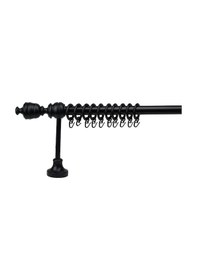 Resim Siyah Efil Demonte Başlıklı Ahşap Rustik Perde Askısı - Raysız - 175 Cm 