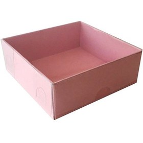 Resim Asetat Kapaklı Karton Kutu 10X10X3 Cm 50 Adet Pembe N11.9071 