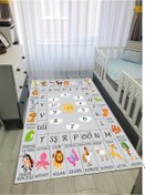 Resim Öğretici Ingilizce Çocuk Oyun Halısı Kaymaz Makinede Yıkanabilir 