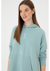 Resim U.S. Polo Assn. Kadın Mint Yırtmaçlı Kapüşonlu Sweatshırt 50313611-VR090 