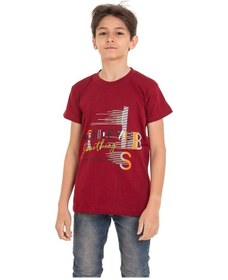 Resim Bordo Achive Baskılı Bisiklet Yaka 13-16 Yaş Tişört 2011-3 Bordo 