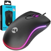 Resim Everest Sm-M9 1000 Dpı USB Rgb Rainbow Ledli Siyah 3D Optik LED Mouse 