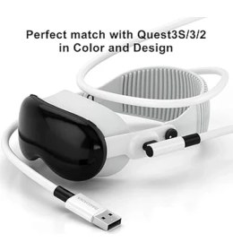 Resim Oculus Quest ile Uyumlu Vr Link Kablosu Yüksek Hızlı Usb-C Pc Bağlantı Kablosu, L Şekilli Konforlu Tasarım, Düşük Gecikmeli Vr Oyun Deneyimi 5 Metre Ex-1 (Usb To Type C) 