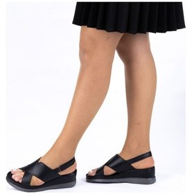 Resim Twoegoist Kadın Hakiki Deri Rahat Dolgu Topuklu Anatomik Hafif Sandalet 001 