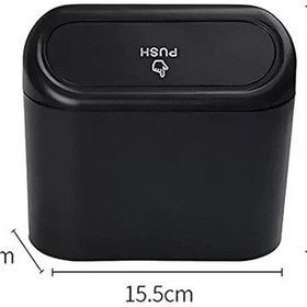 Resim 1 Adet Araba Çöp Kutusu Araç İçi Taşınabilir İtme Kapaklı Çöp Kovası 