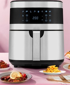 Resim GOLDMASTER Avantajlı Ikili Set 7 Litre Inox Xxl Airfryer Sıcak Hava Fritözü Çelik Cezveli Türk Kahve Makinesi 