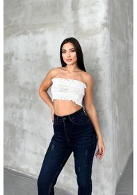 Resim HLT Jeans Yıpratmalı Blue Black Kadın Likralı Boyfriend Jean Yüksek Bel Esnek Kot Pantolon Mabel-2018 Yıpratmalı Blue Black 
