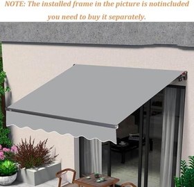 Resim Su geçirmez Siyah Dış Mekan Tente Tente - 10x5ft (3x1.5m) Yedek Kumaş Dayanıklı 280g Ripstop Polyester Kamp Veranda ve Karavan Kullanımı için Mükemmel 