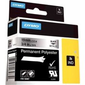 Resim Dymo Rhinopro 18487 Metalik Gri/Siyah Sabit Polyester Şerit 19 MM 