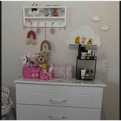 Resim EMTA Beyaz 50 Cm Raf Askılık Ve Bulut Raf 2 Li Set Montessori Kitaplık 