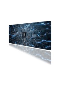 Resim Chip Elektronik Kart Temalı Oyun Gaming Klavye Mouse Pad Masa Matı 70x30cm Kaymaz Kauçuk Taban Dikişli Kenar 