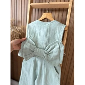 Resim Kids Çocuk Kız Çocuk Müslin Yelek Pantolon Takım Şık Yazlık Kombin 2 Parça (4-14 Yaş) 